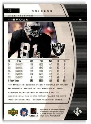 1999 Upper Deck Black Diamond #76 Tim Brown - Football Card Single