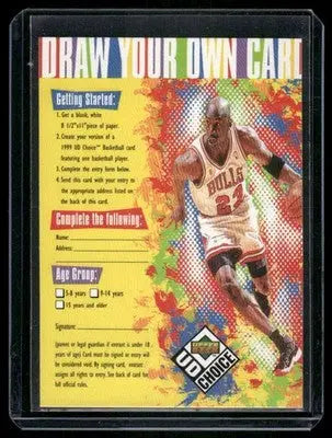 Michael Jordan basketball trading card from 1999 Upper Deck Choice Draw Your Own Card