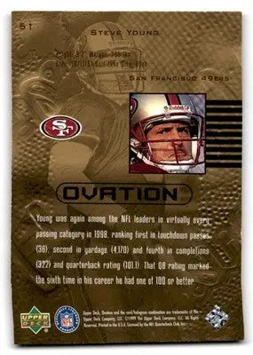 1999 Upper Deck Football Ovation Steve Young #51 San Francisco 49ers - Football Card Single