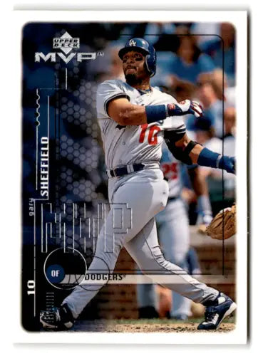 Original gloss 1999 Upper Deck MVP Gary Sheffield baseball card Dodgers NM near mint