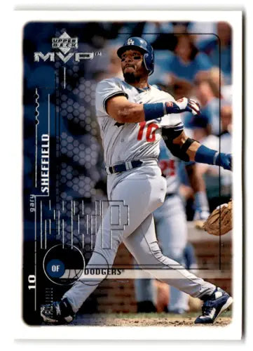 Original gloss 1999 Upper Deck MVP Gary Sheffield baseball card Dodgers NM near mint