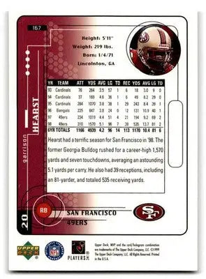 1999 Upper Deck MVP #167 Garrison Hearst - Football Card Single