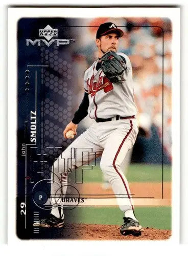 Original gloss 1999 Upper Deck MVP John Smoltz Atlanta Braves baseball card image
