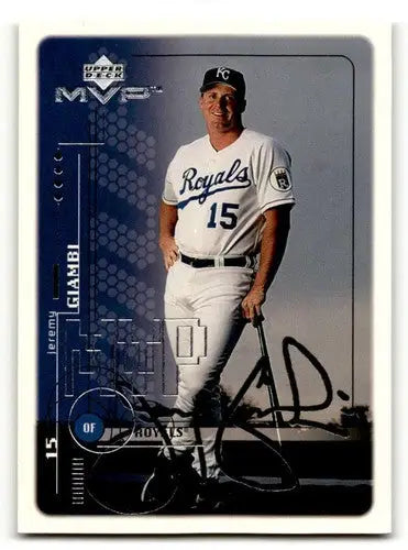 Jeremy Giambi baseball card from 1999 Upper Deck MVP Silver Script Kansas City Royals