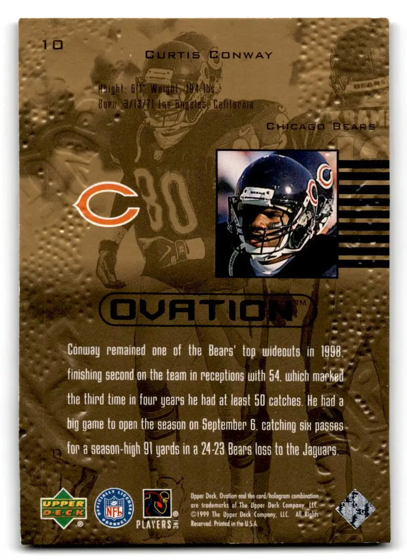 1999 Upper Deck Ovation #10 Curtis Conway - Football Card Single