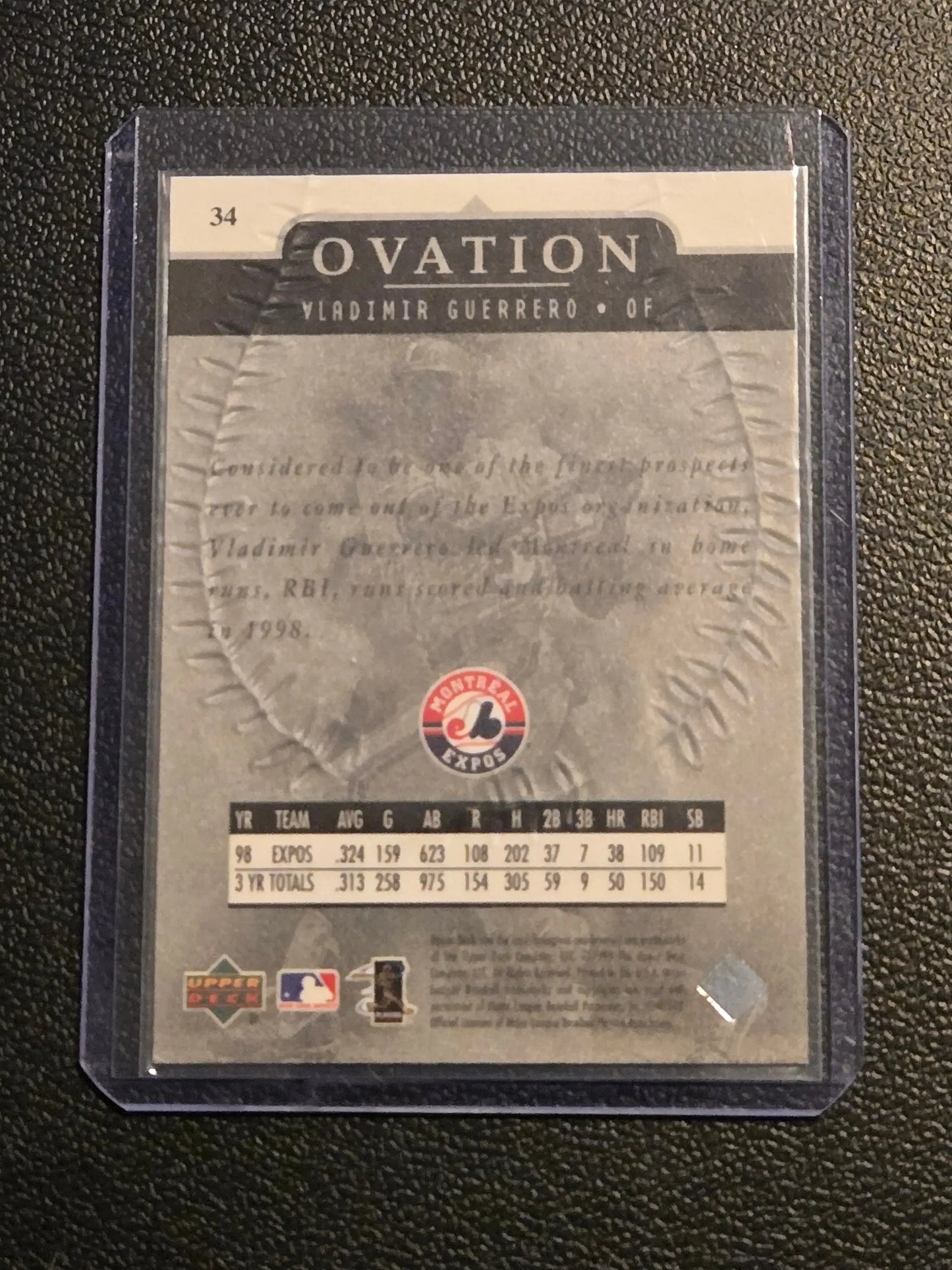 1999 Upper Deck Ovation #34 Vladimir Guerrero - Baseball Card Single