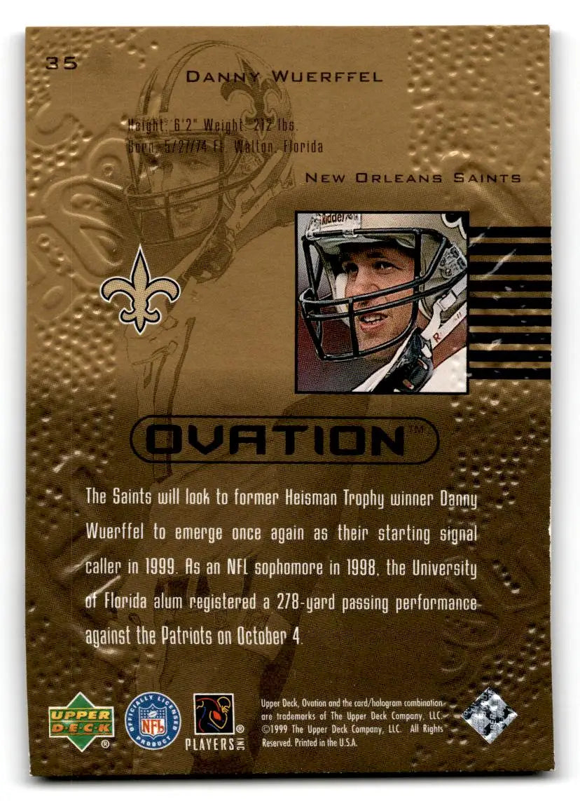 1999 Upper Deck Ovation #35 Danny Wuerffel - Football Card Single