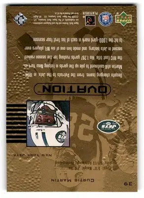 1999 Upper Deck Ovation #39 Curtis Martin - Football Card Single
