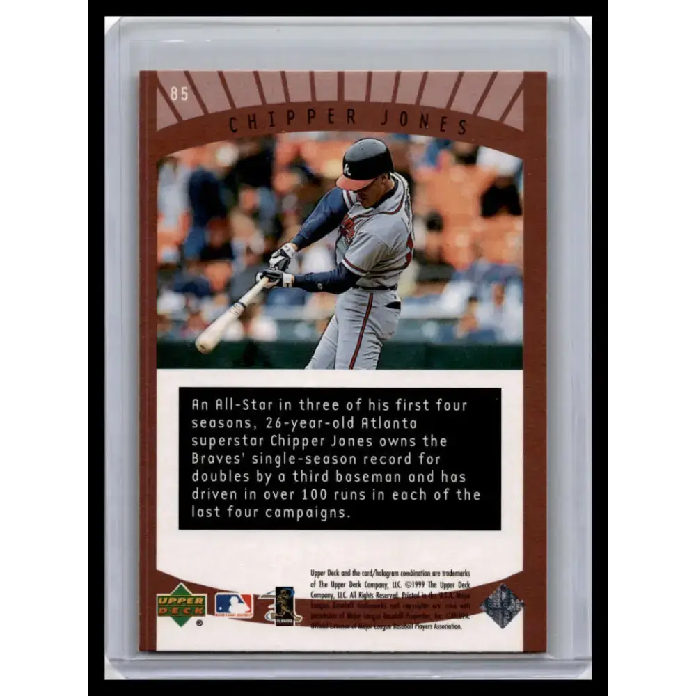1999 Upper Deck Ovation #85 Chipper Jones NM-MT Atlanta Braves Baseball Card - Baseball Card Single