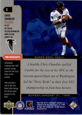 1999 Upper Deck Super Bowl XXXIII #2 Chris Chandler - Football Card Single