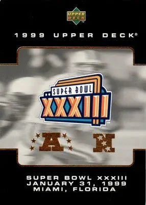 1999 Upper Deck Super Bowl XXXIII #25 Super Bowl XXXIII Logo - Football Card Single