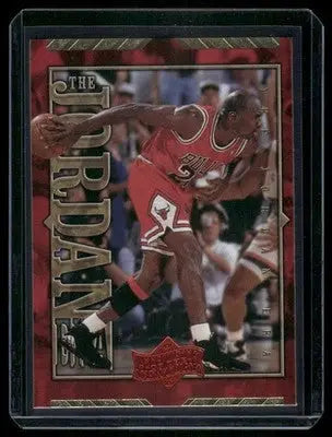 Jordan era Michael Jordan basketball card in protective case from 1999 Upper Deck The Jordan Era Michael JE20