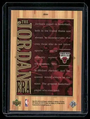 Michael Jordan Upper Deck trading card from 1999 The Jordan Era Michael Jordan series