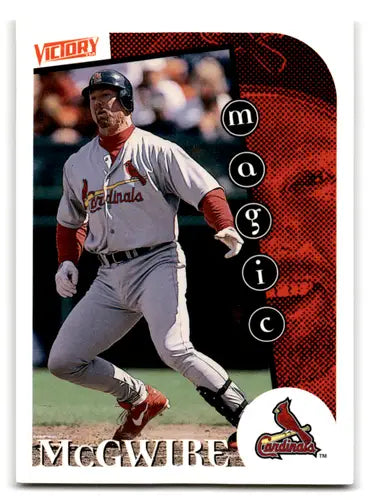 Original gloss of 1999 Upper Deck Victory Mark McGwire baseball card featuring Cardinals