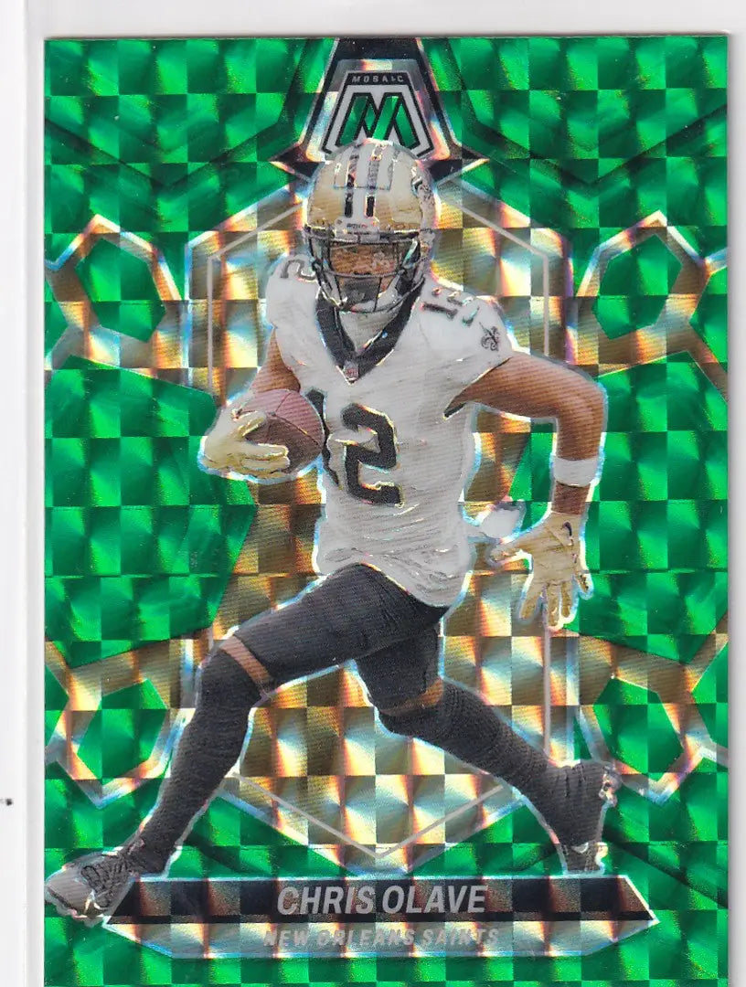 2024 MOSAIC #157 CHRIS OLAVE GREEN REACTIVE- NEW ORLEANS SAINTS