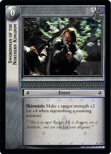 1x LOTR Lord Of The Rings Swordsman Of The Northern Kingdom Fellowship Of The Ri - TCG Card Single