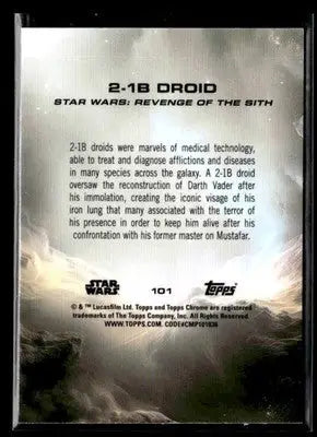 🌟 2-1B, 2025 Topps Chrome Sapphire Edition Star Wars #101 🌟