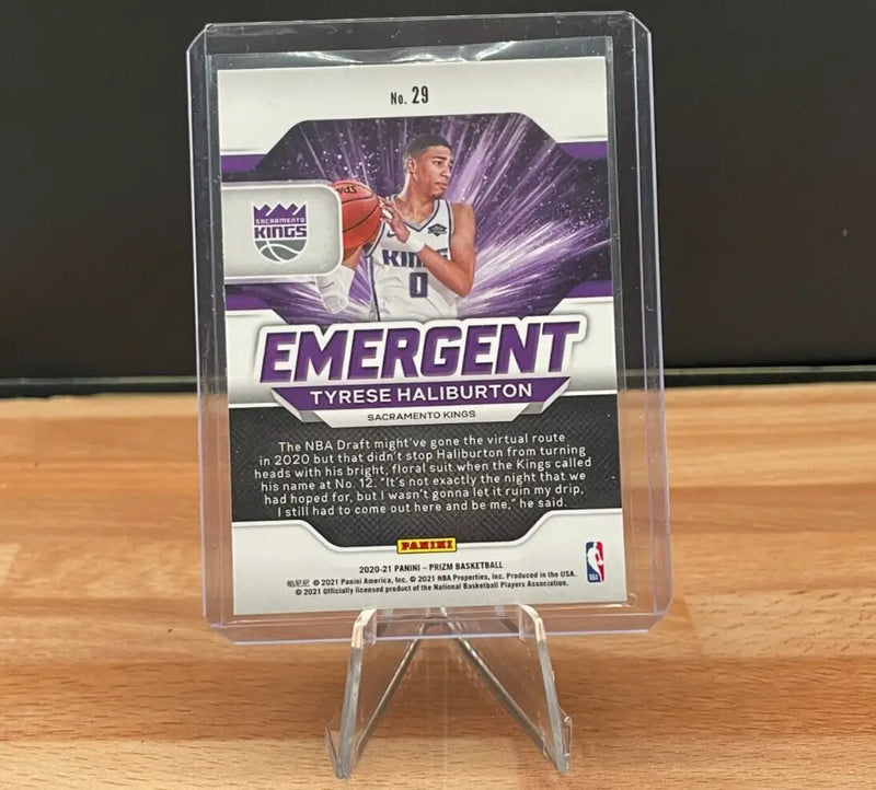Tyrese Haliburton 20-21 Panini Prizm Emergent Silver basketball card RC