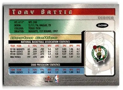 2000-01 Fleer Futures #109 Tony Battie - Basketball Card Single
