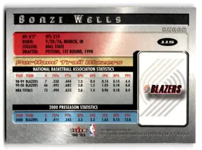 2000-01 Fleer Futures #115 Bonzi Wells - Basketball Card Single
