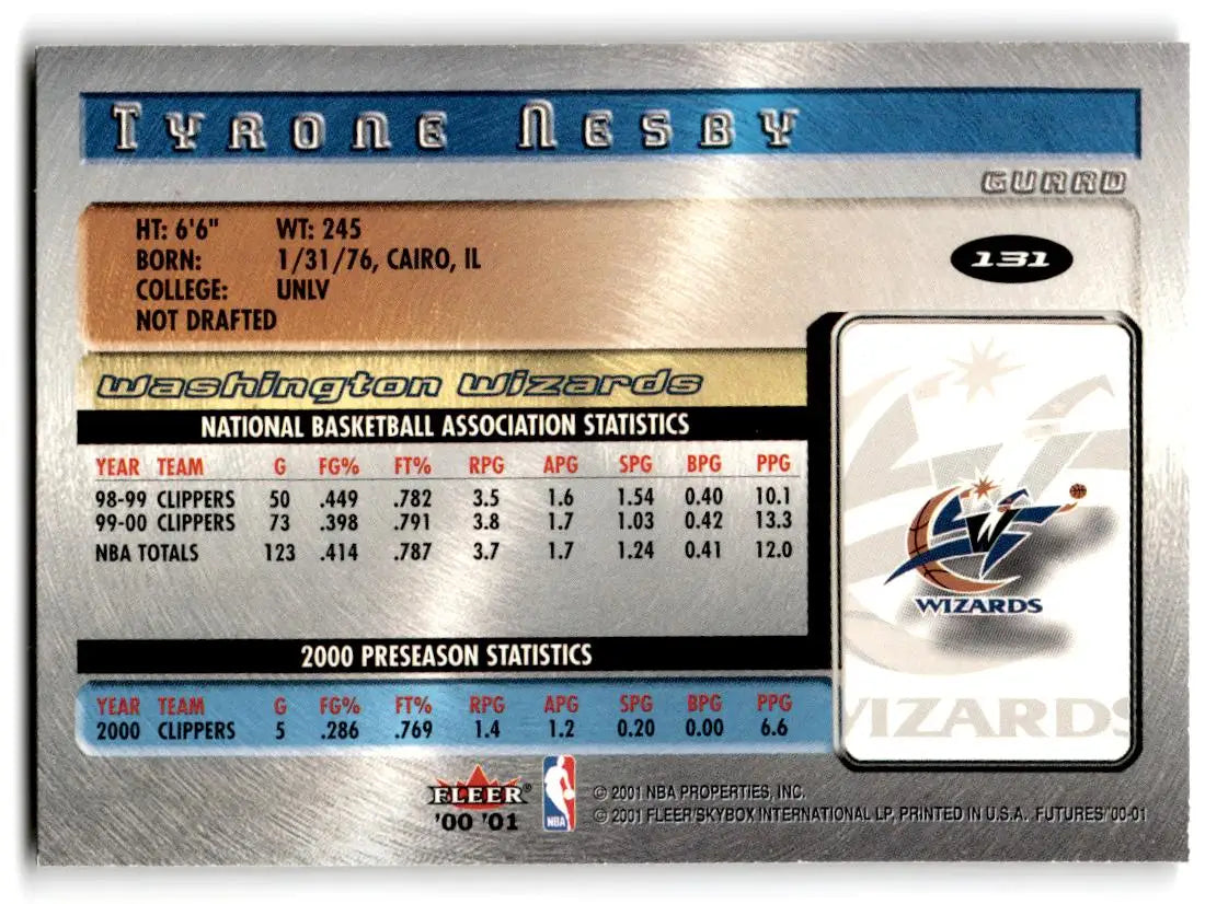 2000-01 Fleer Futures #131 Tyrone Nesby - Basketball Card Single
