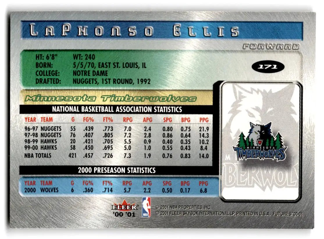 2000-01 Fleer Futures #171 LaPhonso Ellis - Basketball Card Single