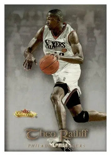 Theo Ratliff basketball card from 2000-01 Fleer Showcase with original gloss, cards typically sell well