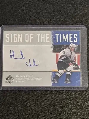 2000-01 SP Authentic #HS Henrik Sedin Sign of the Times - Hockey Card Single