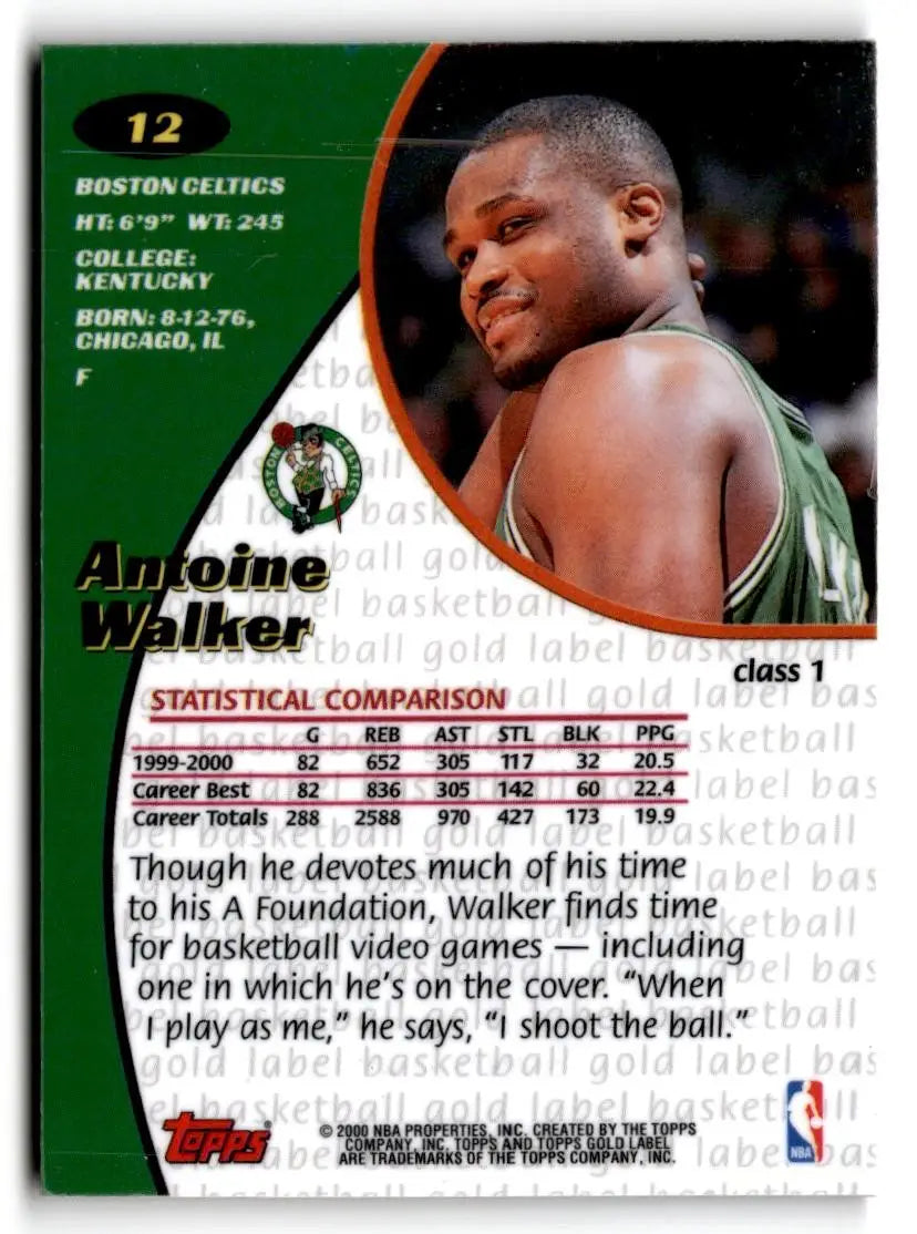 2000-01 Topps Gold Label #12 Antoine Walker - Basketball Card Single