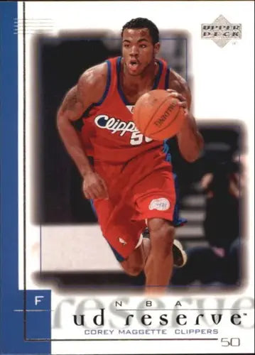 Corey Maggette basketball card with original gloss from 2000-01 UD Reserve Clippers