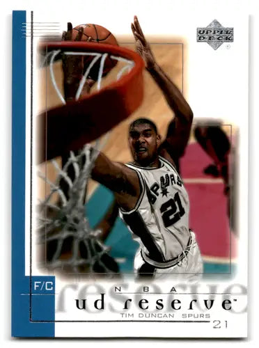 2000-01 UD Reserve #73 Tim Duncan NM Near Mint Spurs ID:82940 - Basketball Card Single