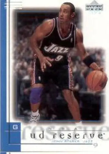 Original gloss basketball card of John Starks from 2000-01 UD Reserve NM-MT Jazz
