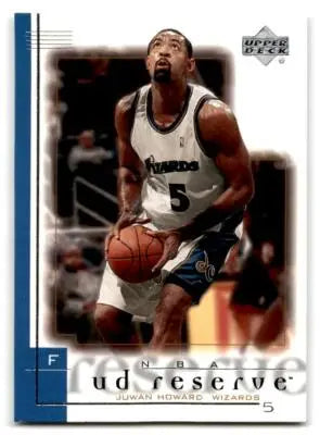 2000-01 UD Reserve Juwan Howard basketball card featuring Juwan Howard of the Washington Wizards