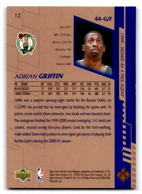 2000-01 Upper Deck #12 Adrian Griffin - Basketball Card Single