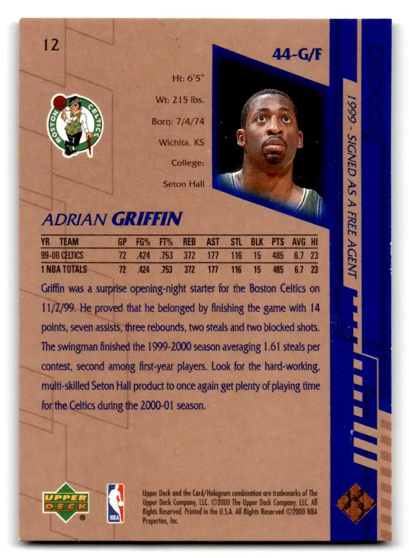 2000-01 Upper Deck #12 Adrian Griffin - Basketball Card Single