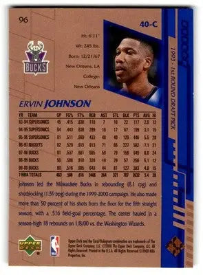 2000-01 Upper Deck #96 Ervin Johnson - Basketball Card Single