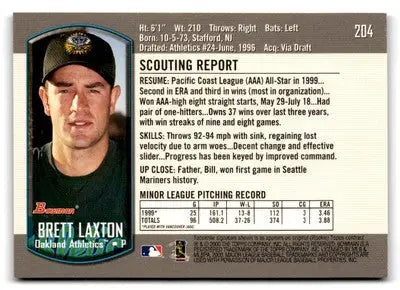 2000 Bowman #204 Brett Laxton - Baseball Card Single