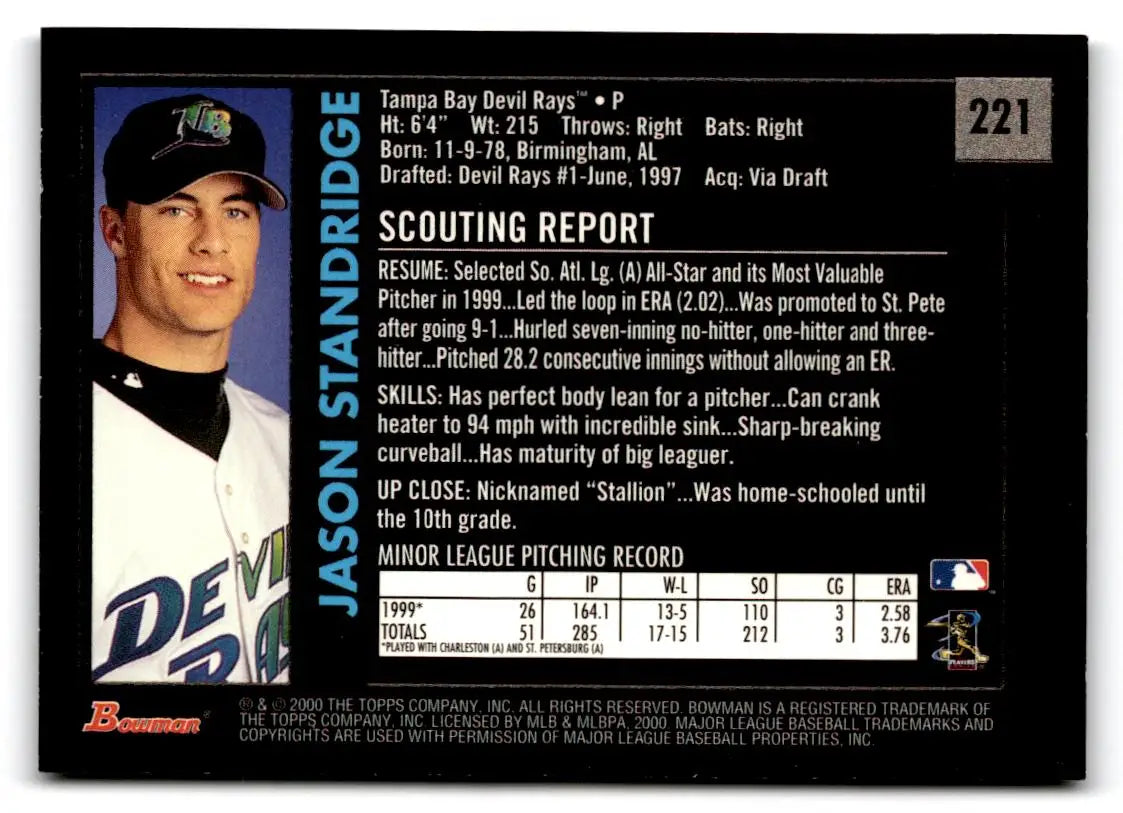2000 Bowman #221 Jason Standridge Retro/Future - Baseball Card Single