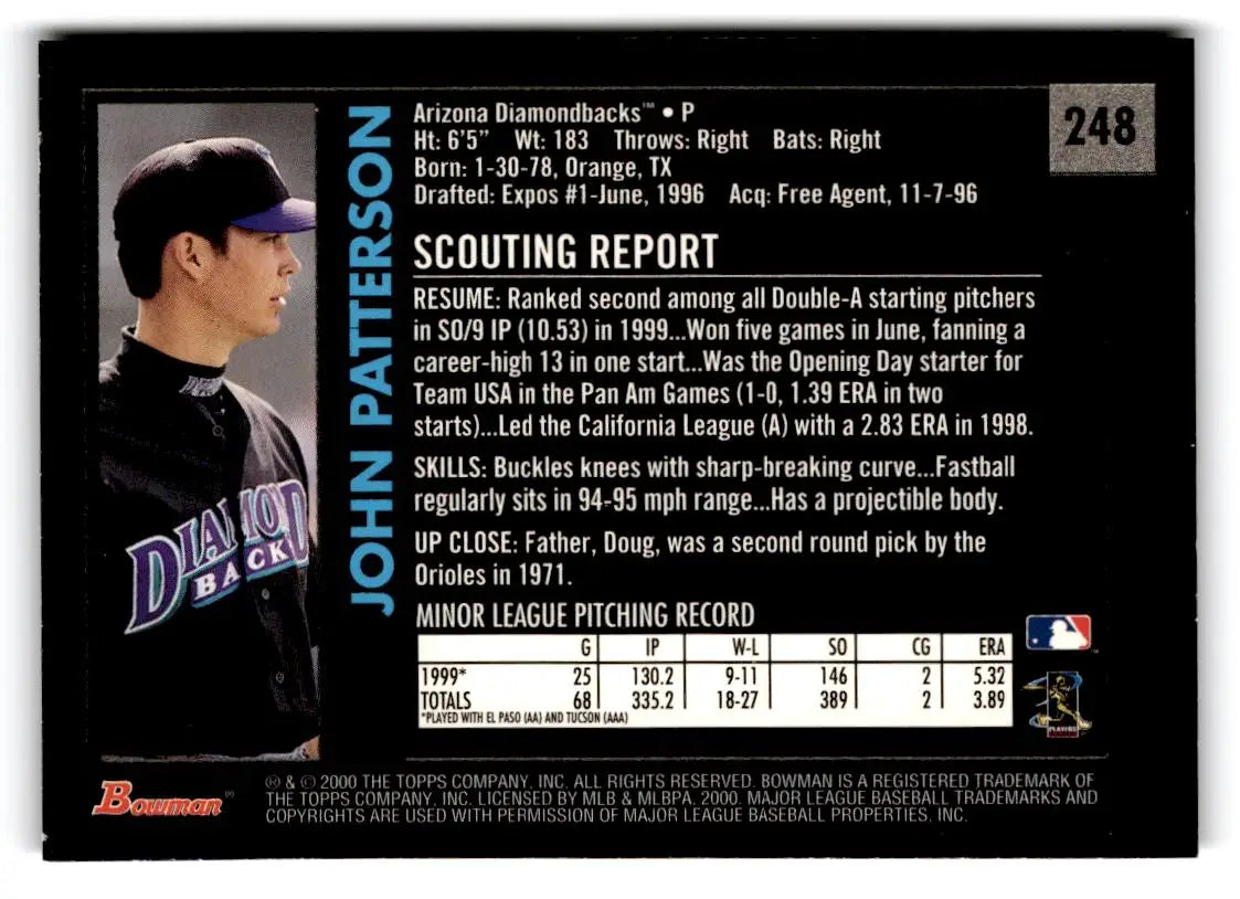 2000 Bowman #248 John Patterson Retro/Future - Baseball Card Single