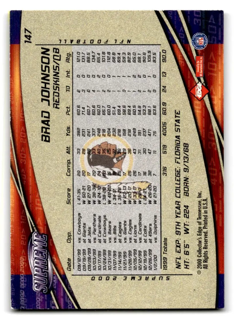 2000 Collector’s Edge Supreme #147 Brad Johnson - Football Card Single