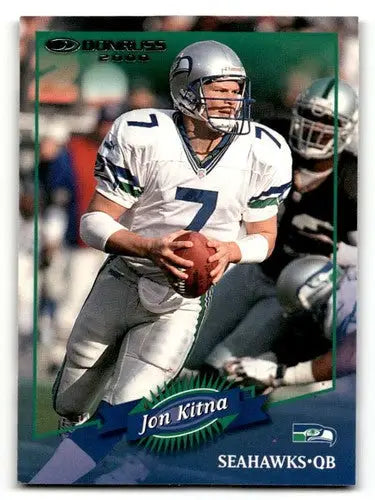 Original gloss Jon Kitna Seattle Seahawks football card from 2000 Donruss series
