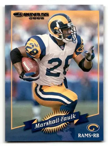Marshall Faulk Rams football card with original gloss from 2000 Donruss Rams football cards