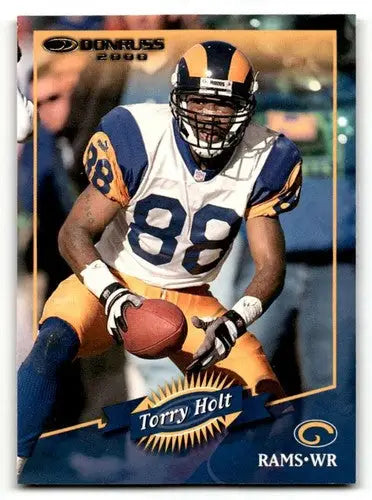 Original gloss Torry Holt football card featuring Louisiana Rams football memorabilia
