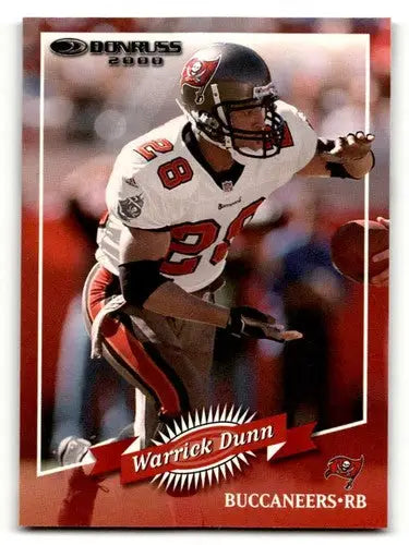 Warrick Dunn Tampa Bay Buccaneers football card from 2000 Donruss series