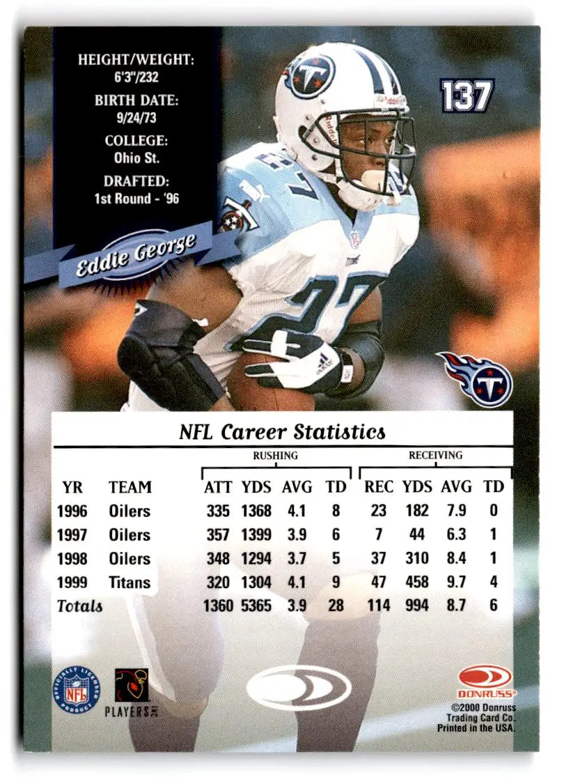2000 Donruss #137 Eddie George - Football Card Single