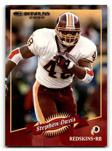 Original gloss Stephen Davis Washington Redskins football card from 2000 Donruss series