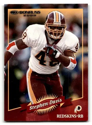 Original gloss Stephen Davis Washington Redskins football card from 2000 Donruss series