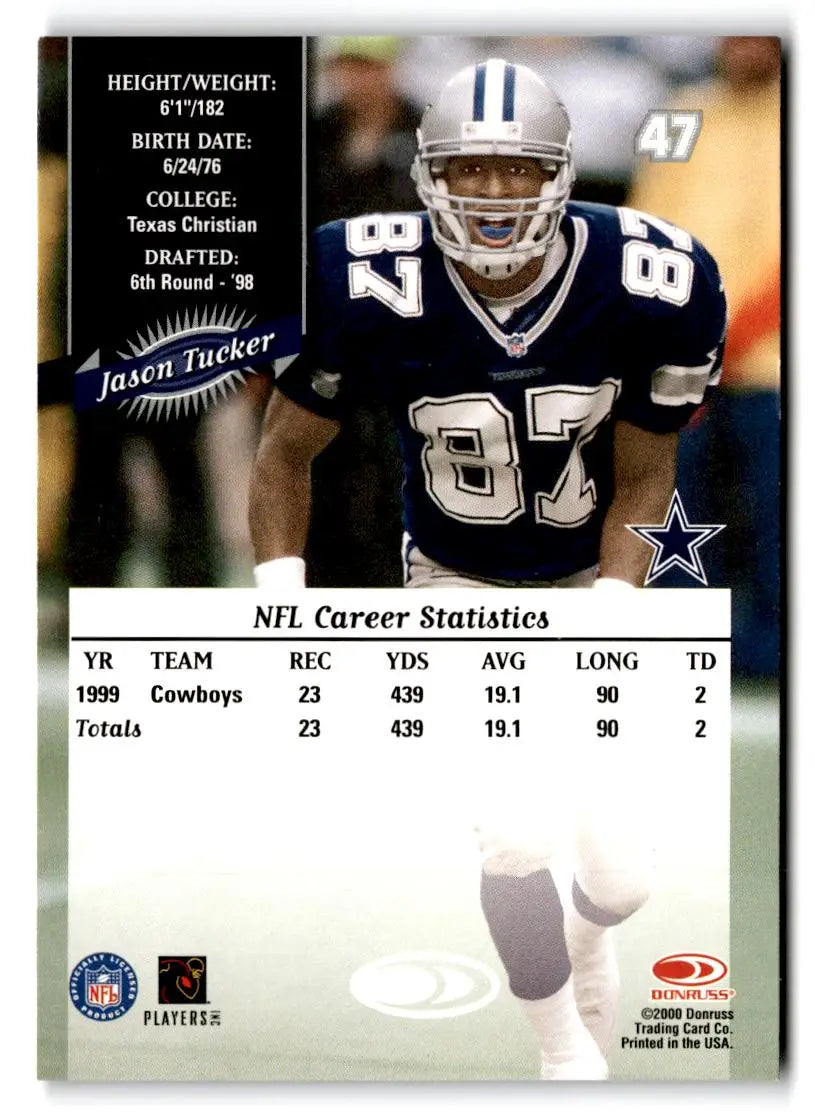 2000 Donruss #47 Jason Tucker - Football Card Single