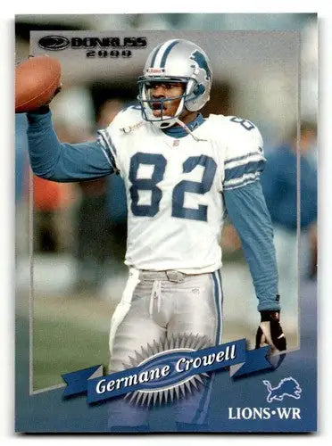 Original gloss Germane Crowell Detroit Lions football card from 2000 Donruss series
