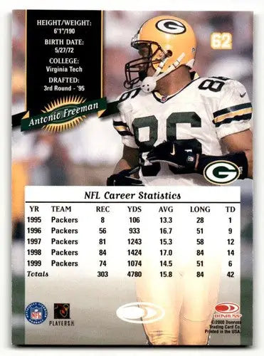 Original gloss Antonio Freeman Green Bay football card from 2000 Donruss EXP ID61784